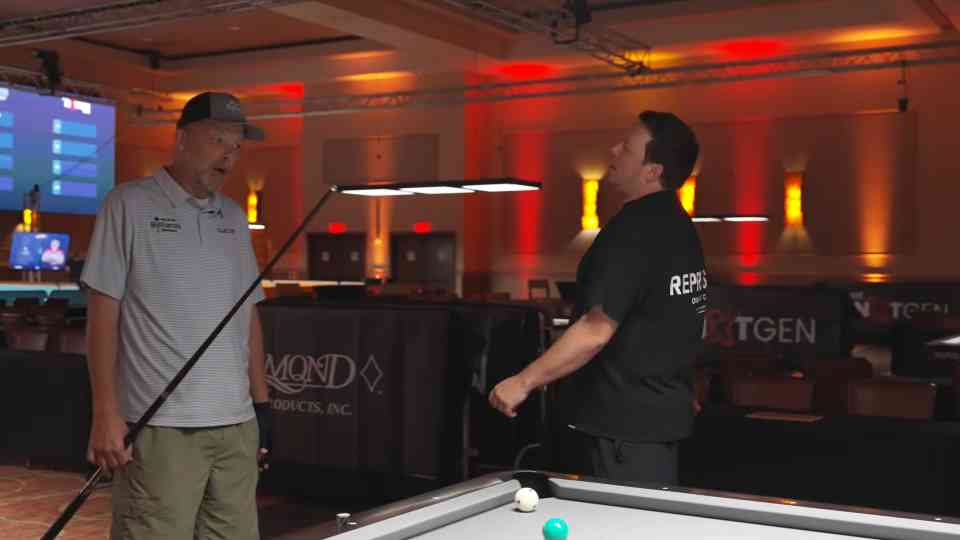 Jesus Atencio takes rail-first route on 8.5-to-9 difficulty pool shot