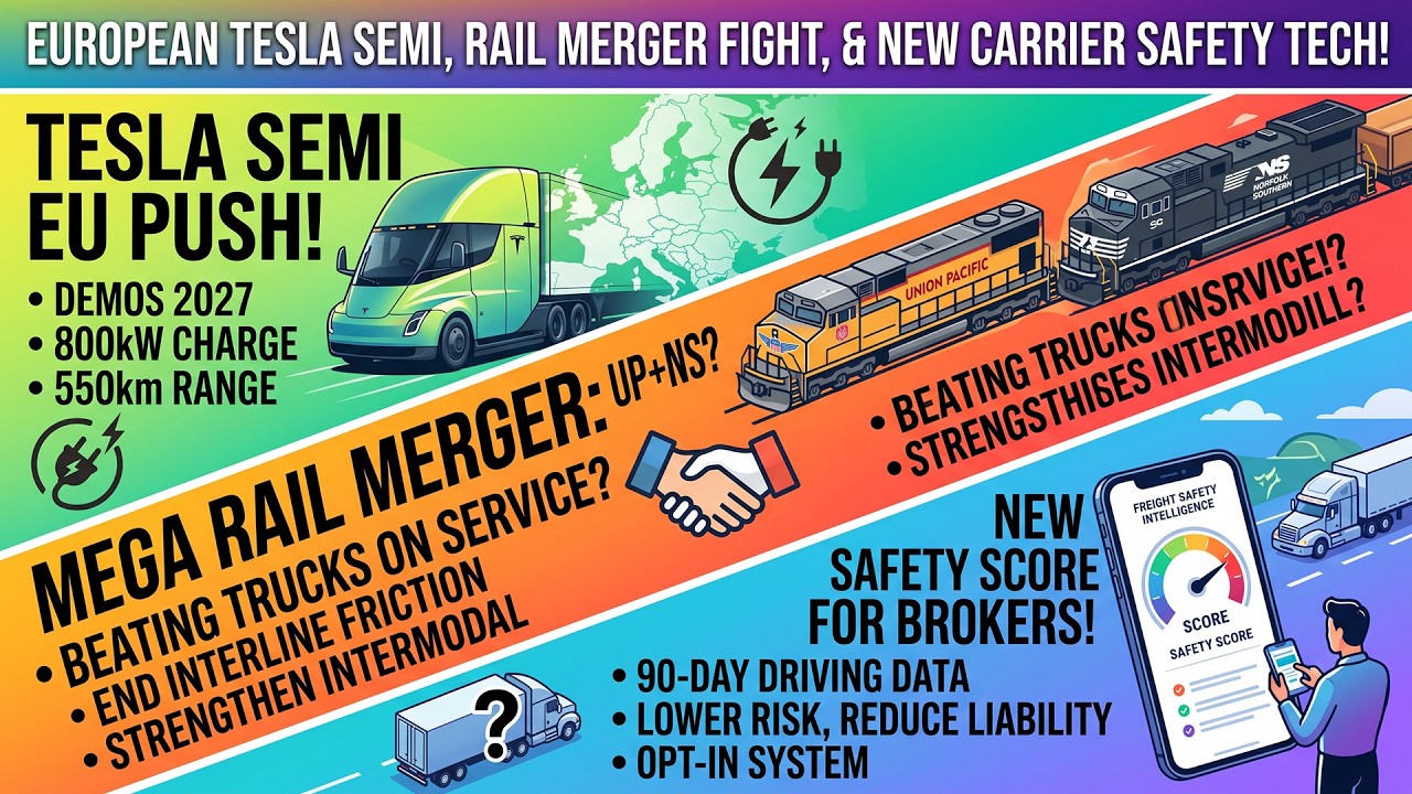 Tesla Semi Europe timeline, NS-UP merger removes rail friction, & CMT ...