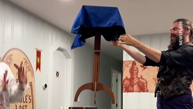 Magician wows bachelorette party with floating table