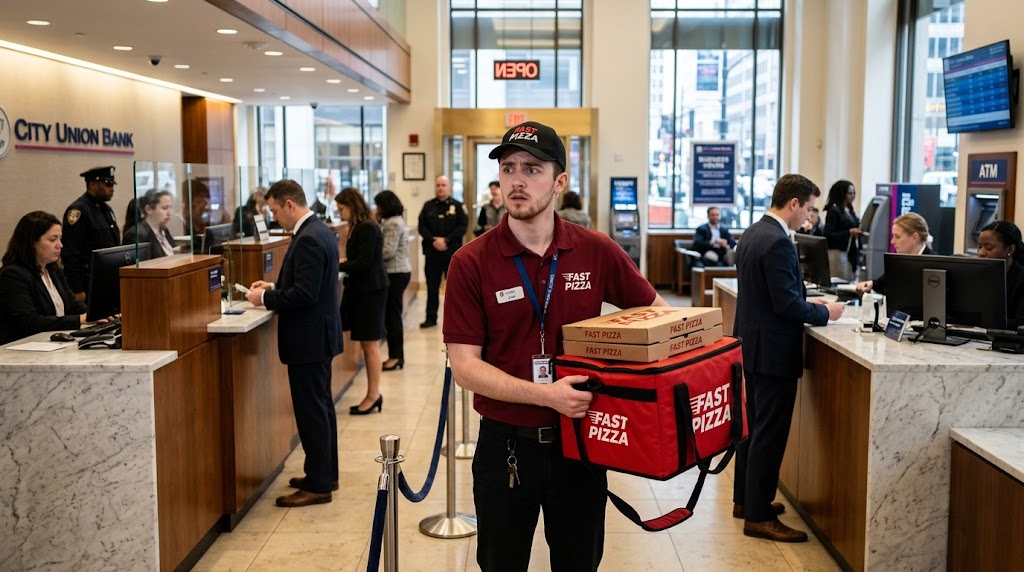 A pizza delivery driver walked into a bank – then the instructions got ...