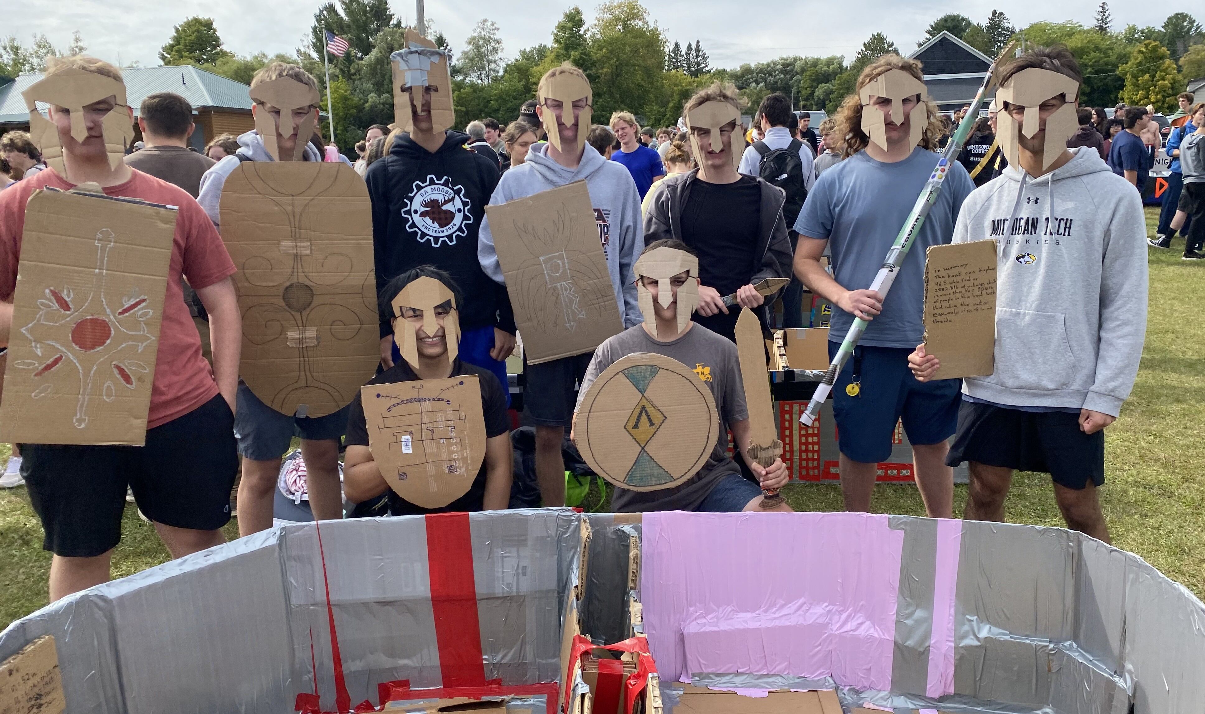 Michigan Tech students battle wind and water in annual cardboard boat races