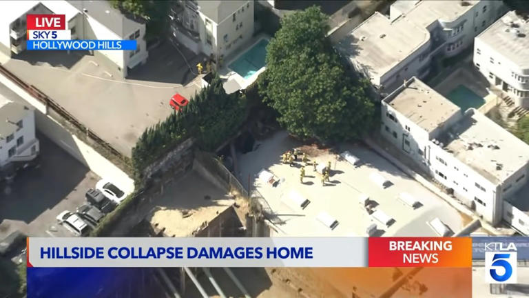 Hillside collapse triggers evacuations in Hollywood Hills as emergency ...