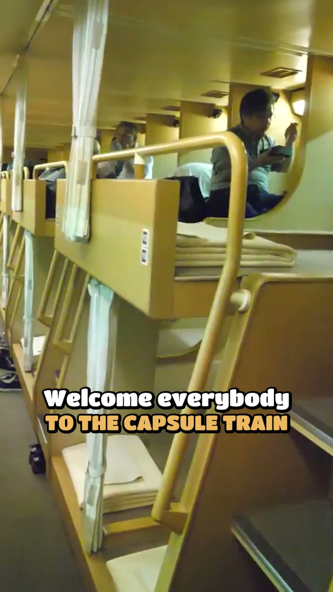 Unique capsule hotel train experience in Japan