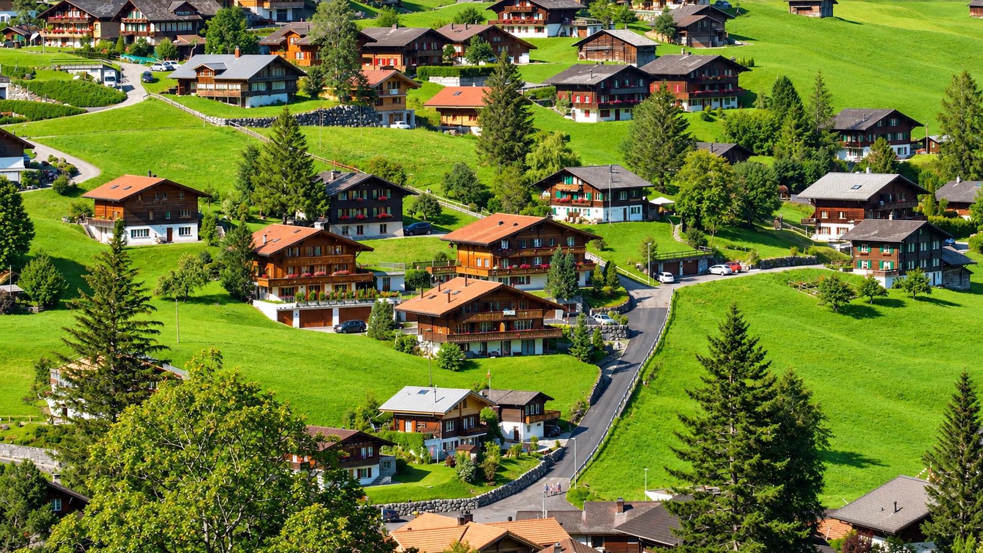 Grindelwald, Switzerland alpine village beneath the Eiger (4K)