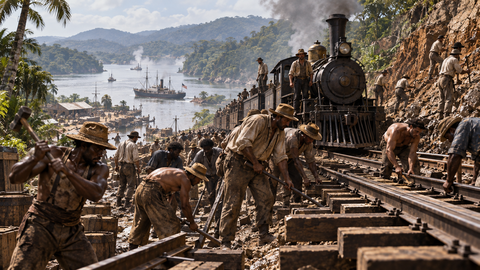 The railroad across Panama was built for the gold rush at a terrible ...
