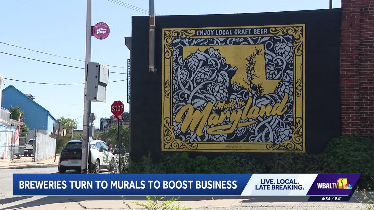 Breweries hope colorful murals will entice sports fans to visit
