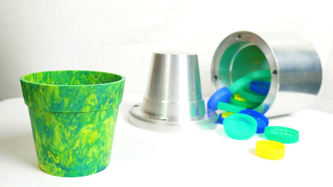 From trash to injection‑moulded pots