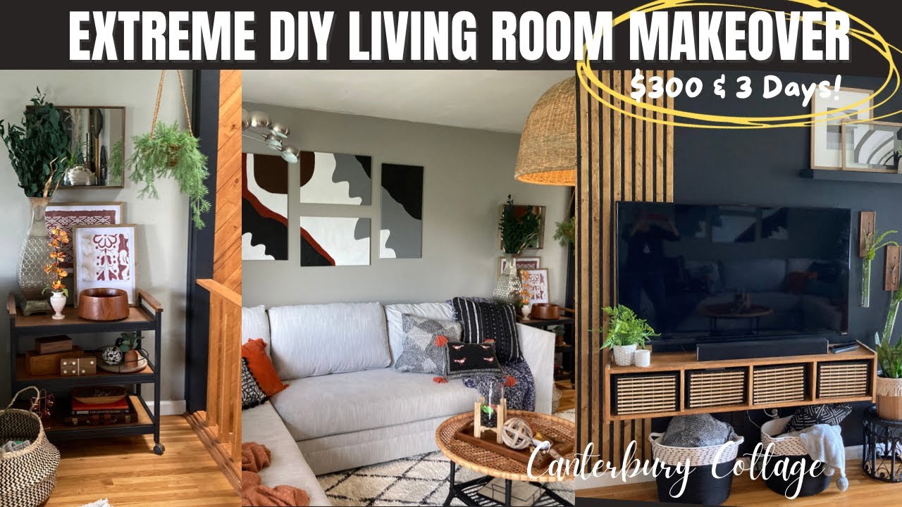 Budget boho modern living room makeover