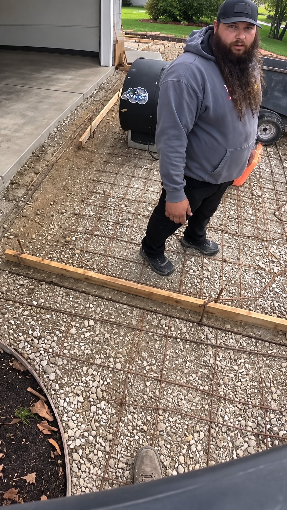 Concrete borders for a sidewalk project