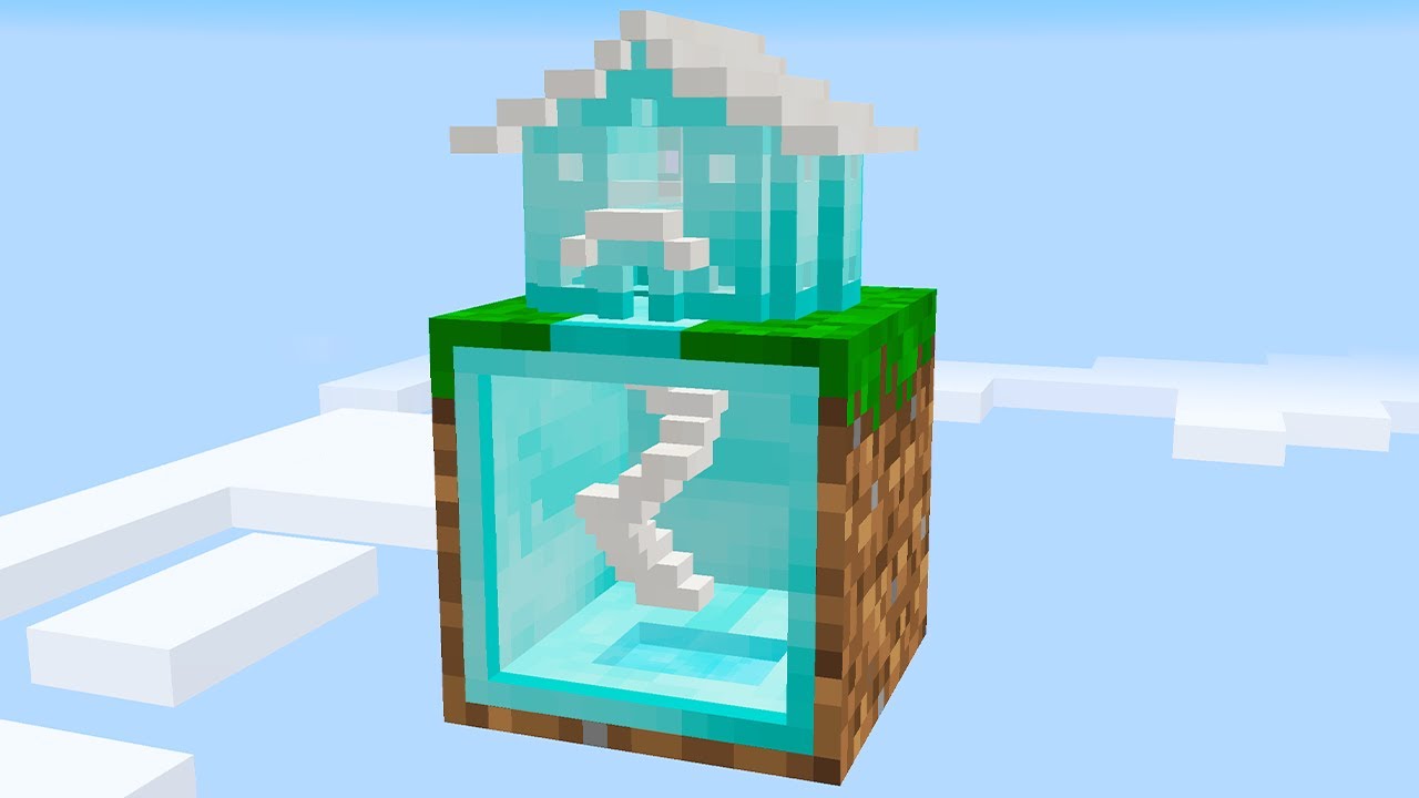 I built a diamond house on 1 block Skyblock (#16)