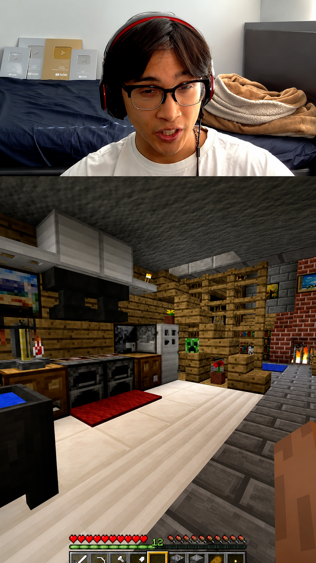 Exploring a traditional wooden house in Minecraft
