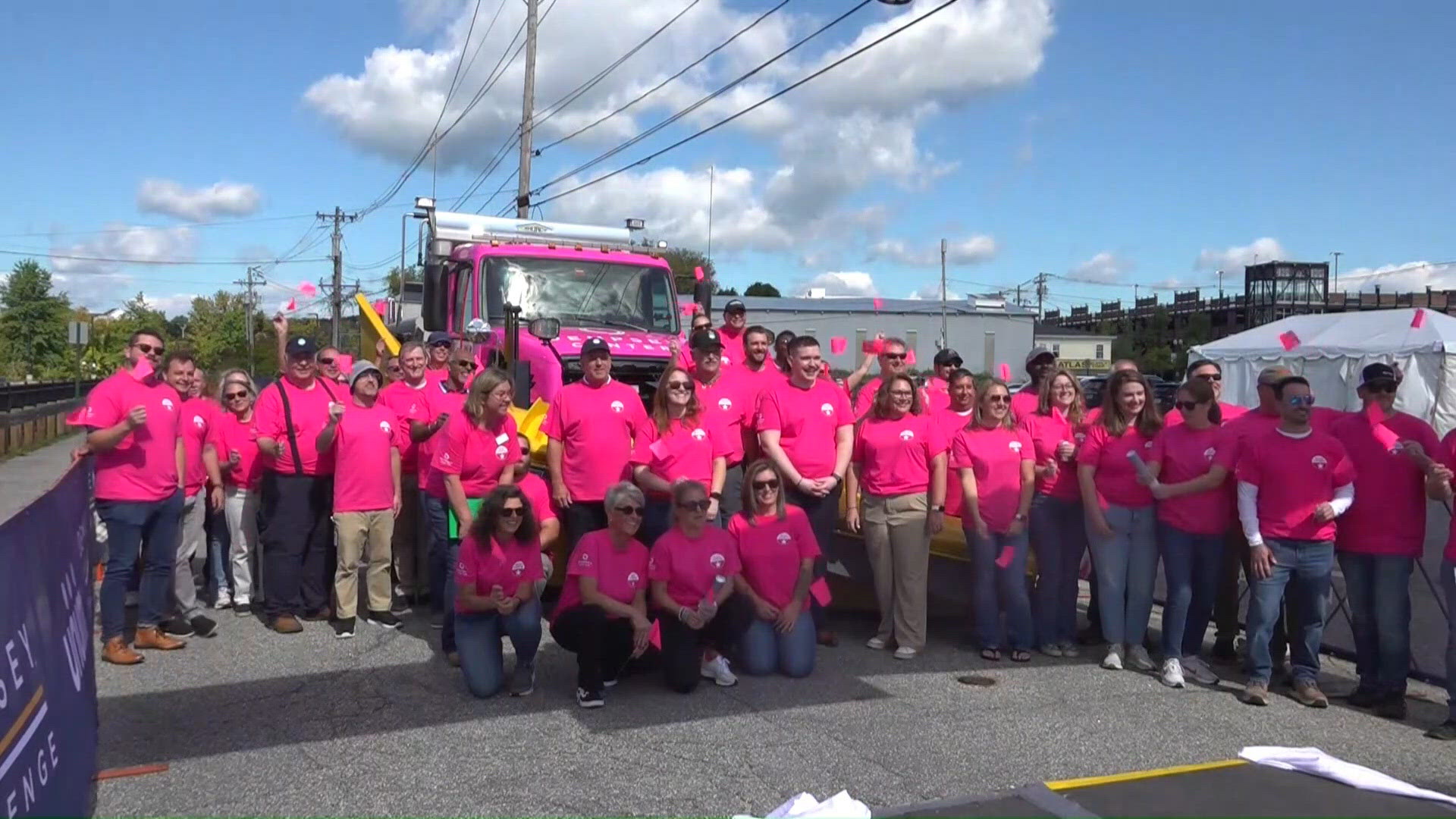 Maine Turnpike Authority unveils hot pink snowplow for a good cause