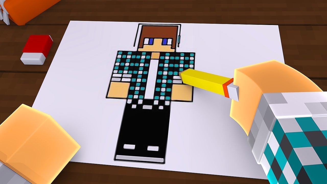 Colorindo o Minecraft com cores! - [Minecraft desenho #1]