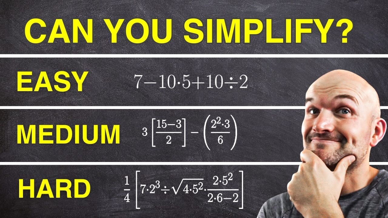 Easy, med, hard following the order of operations