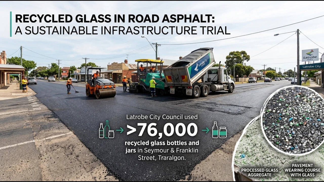 In 2023, an Australian city put 76,000 recycled bottles into its roads ...