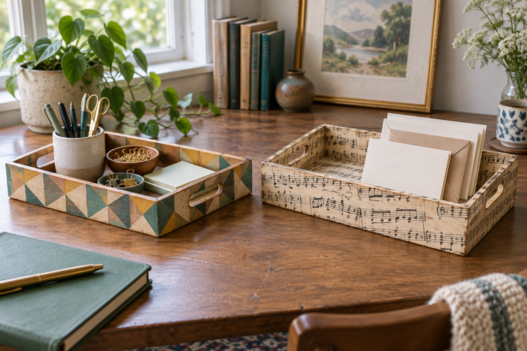14 thrifted wood tray makeovers for useful home decor