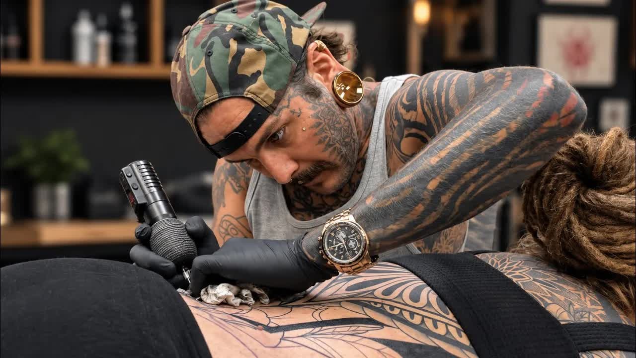 Tattooing at my old shop with incredible artists