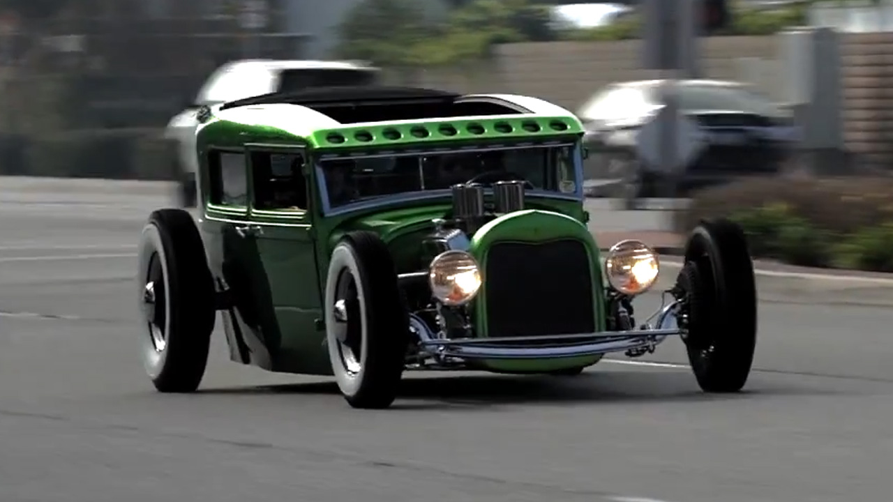 Custom chopped and dropped old vintage '29 Ford Model A hot rod build