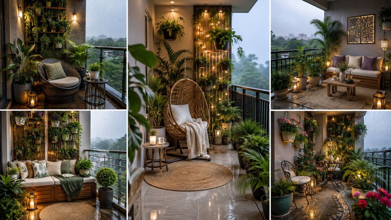 Budget balcony makeover: Easy decor ideas using plants, fairy lights ...