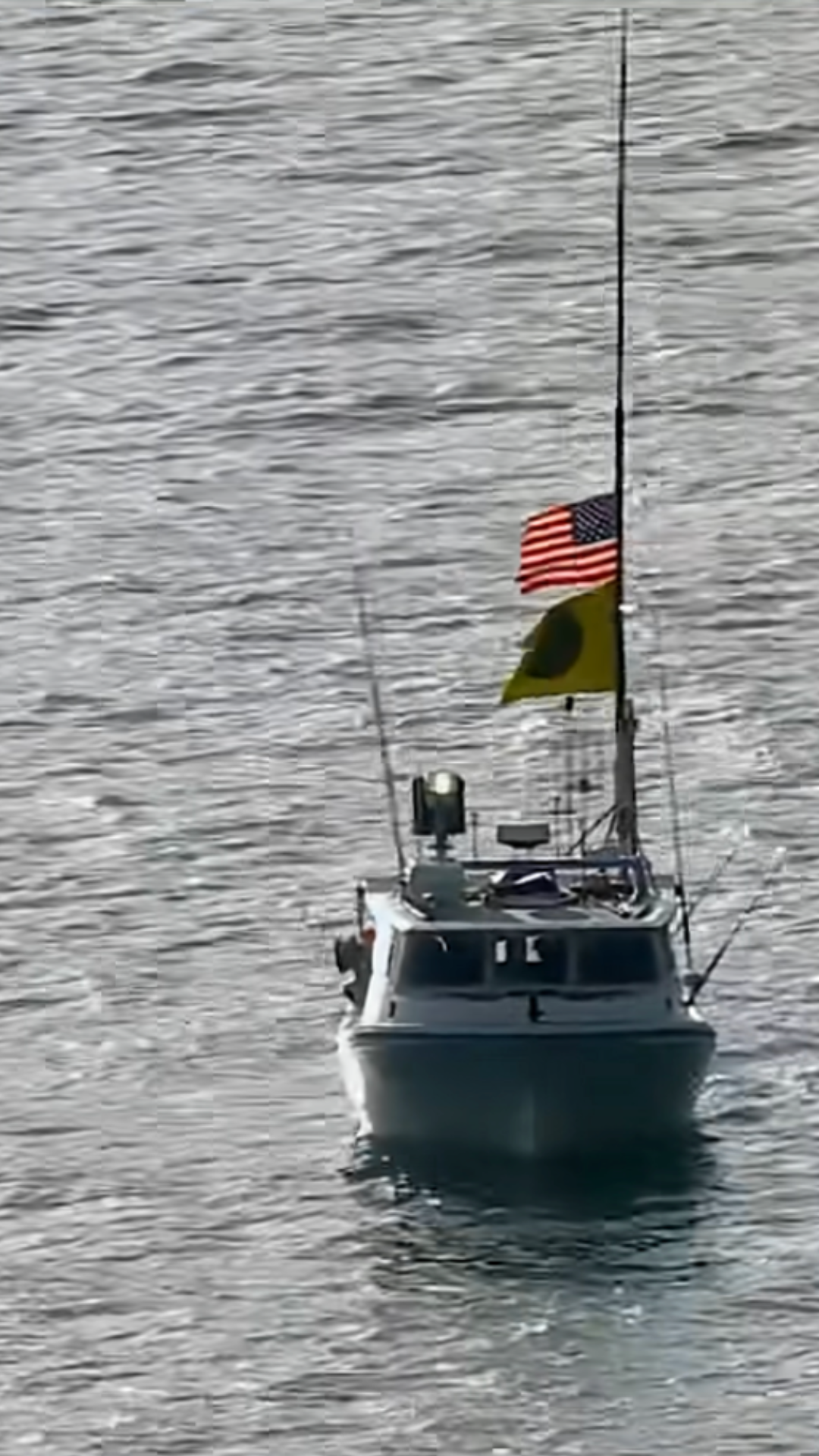 That towering pole off the bow looks like overkill, but the greenstick ...