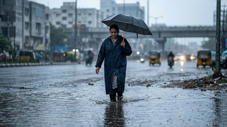 Heavy rains hit Hyderabad as IMD issues weather alert for Telangana