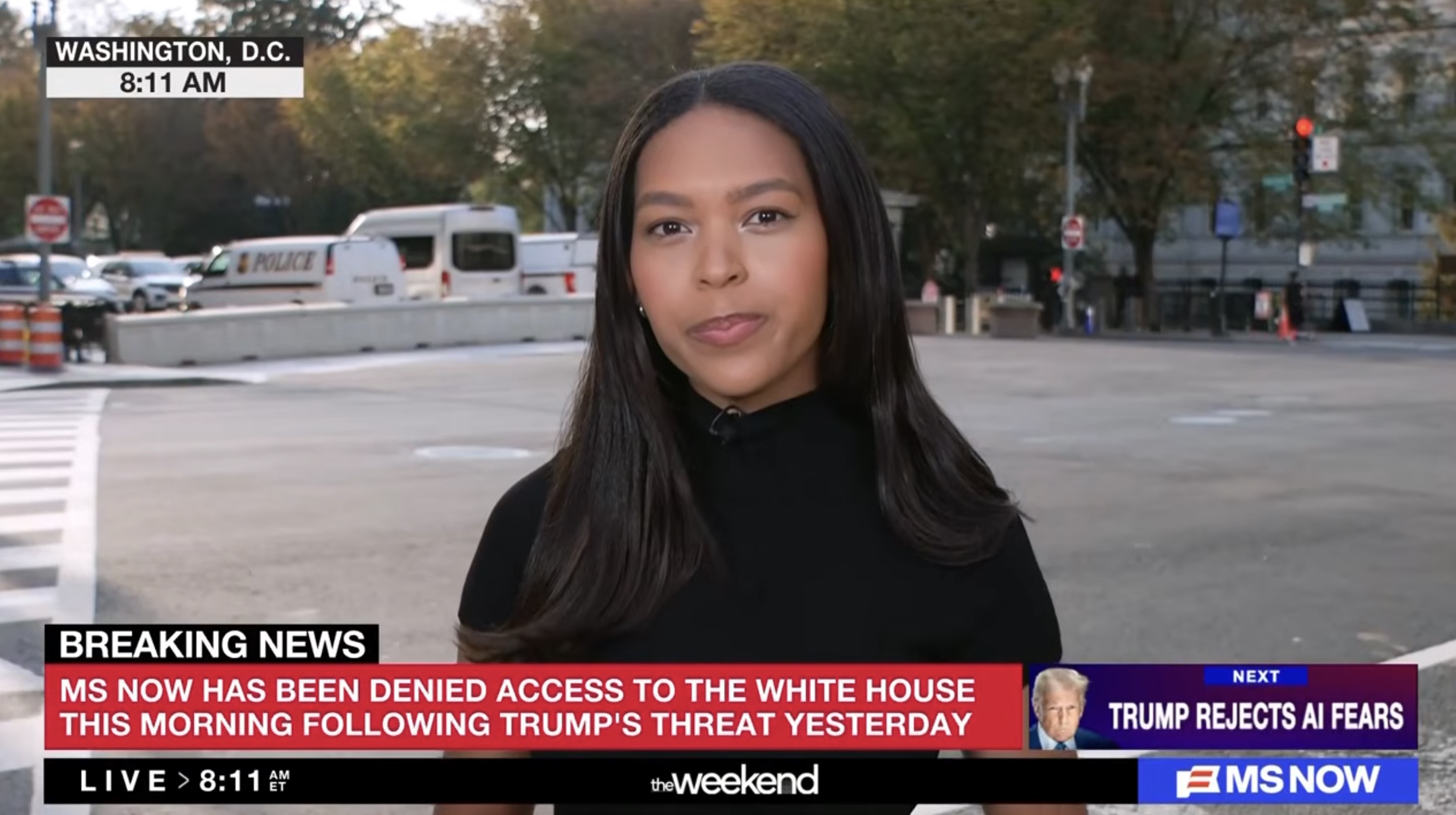 MS now journalists denied White House entry following Trump's ban