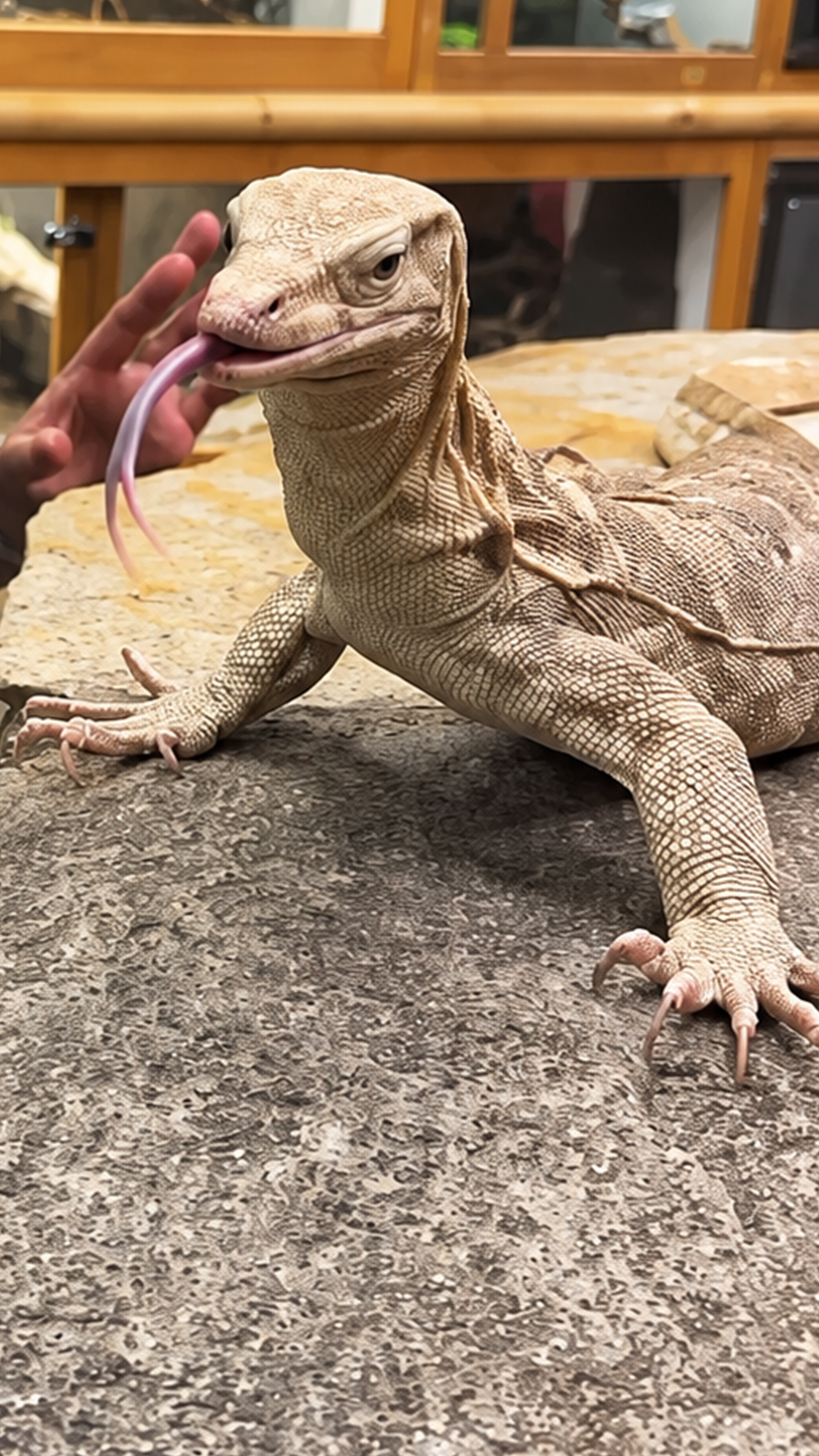 Savannah monitor chase erupts during high speed insect feeding time