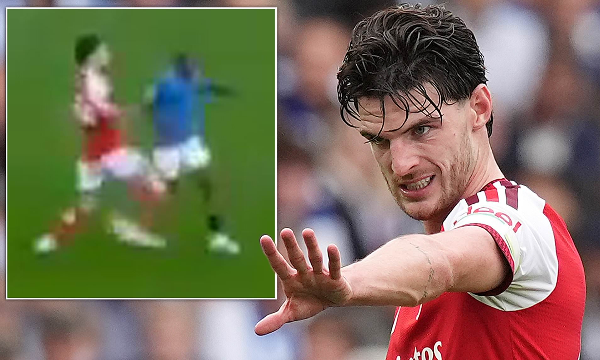 Declan Rice avoids red card despite appearing to kick out: Reason star ...