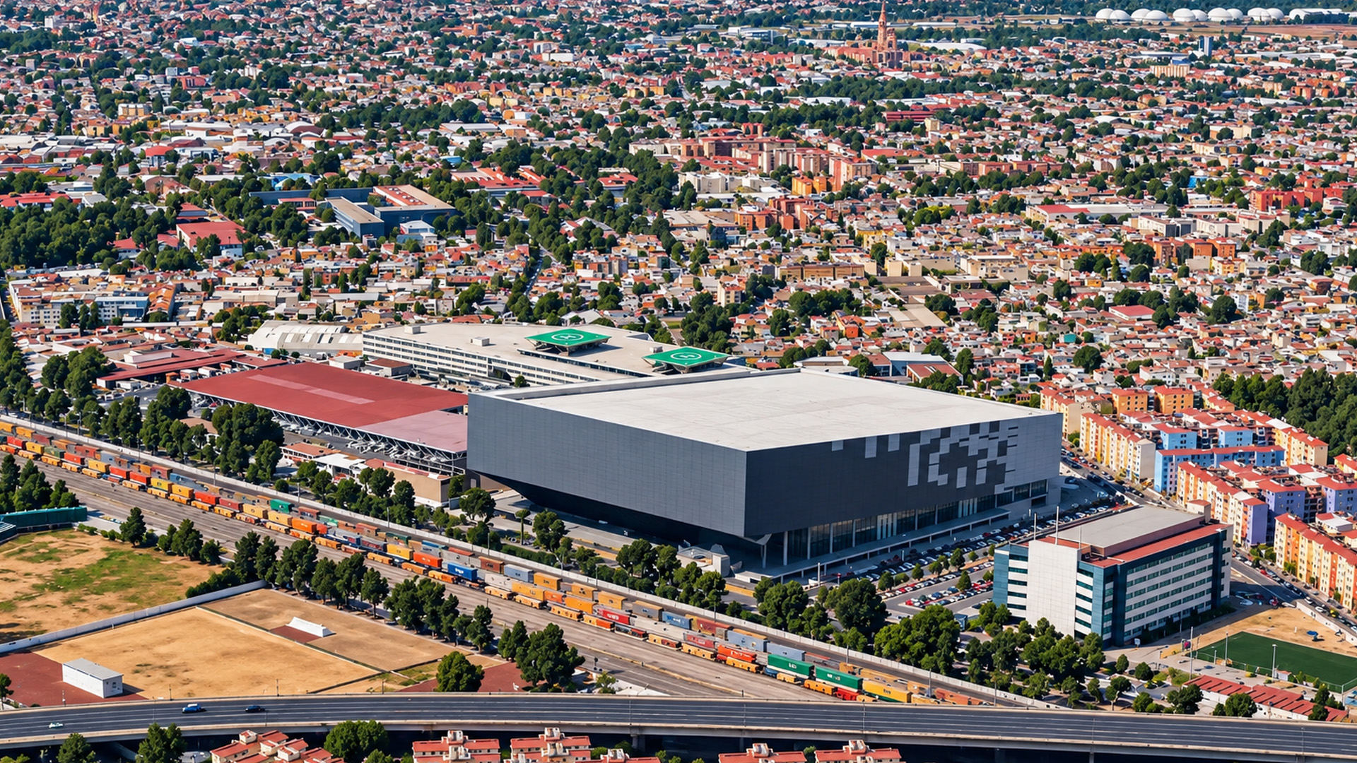 Mexico City landmark Arena Ciudad de Mexico from above