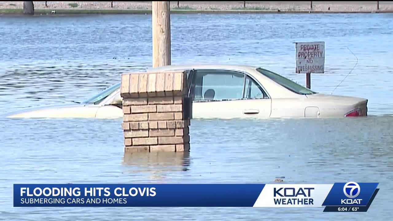 Heavy rain floods Clovis, submerging homes and streets