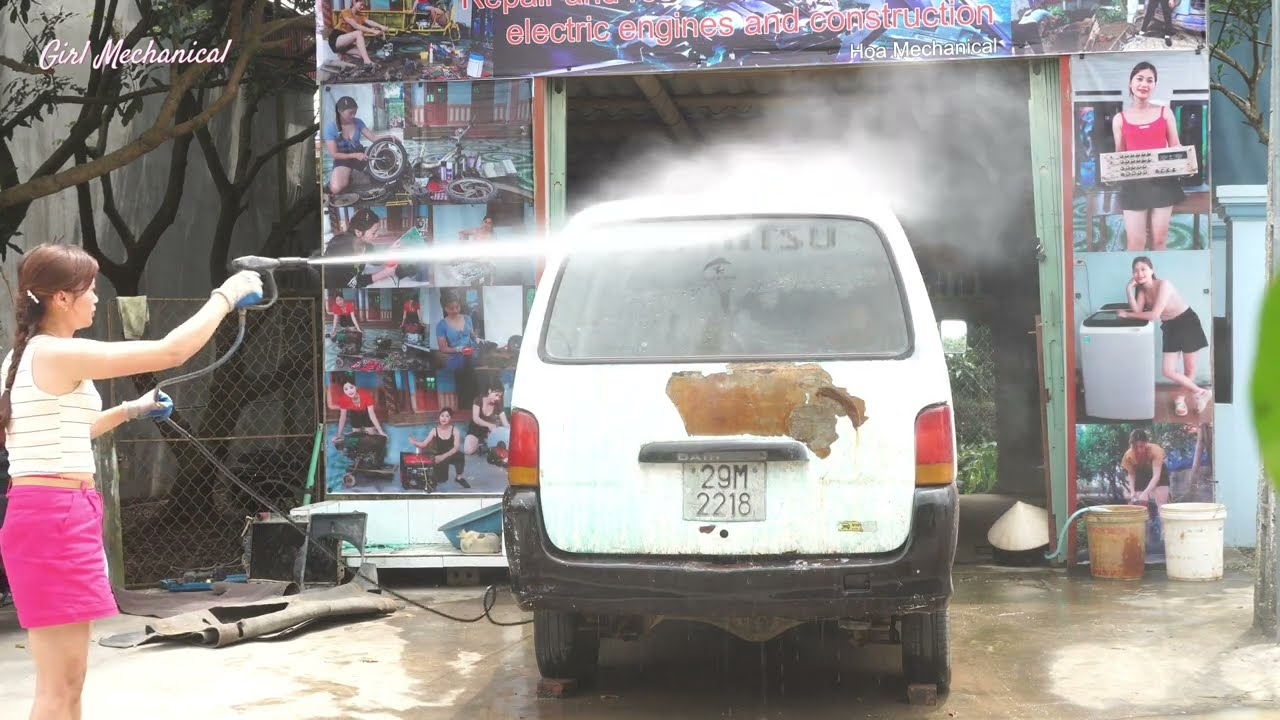 She deep-cleaned and serviced a neglected car engine