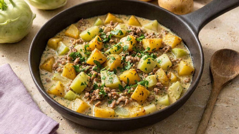 Kohlrabi-Hackfleisch-Pfanne mit Kartoffeln: Das beste Gericht, wenn es ...