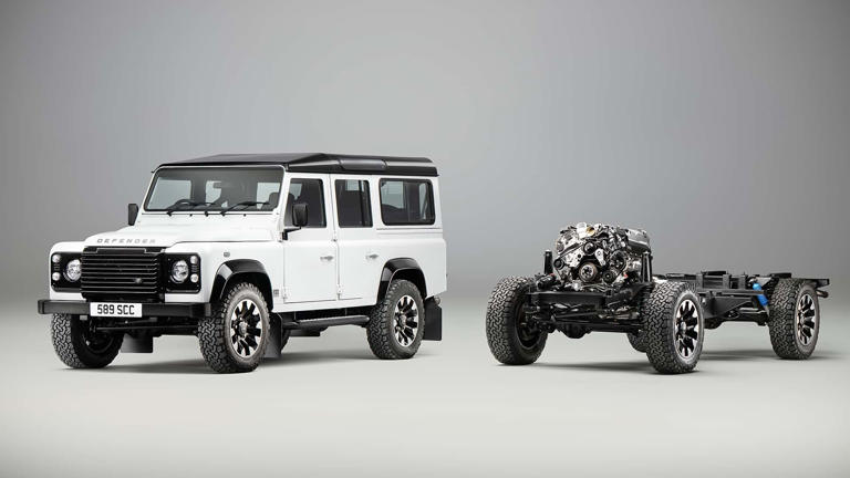 Land Rover puts a 405-HP V8 into classic Defender, seriously