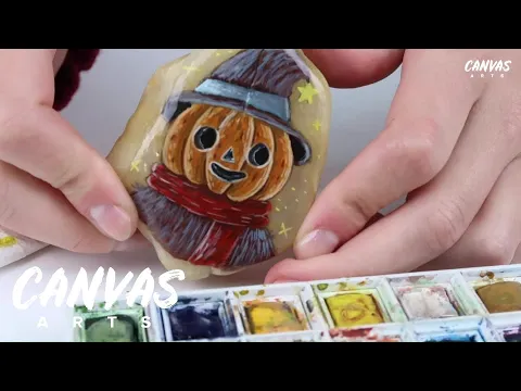 Pumpkin rock painting tutorial
