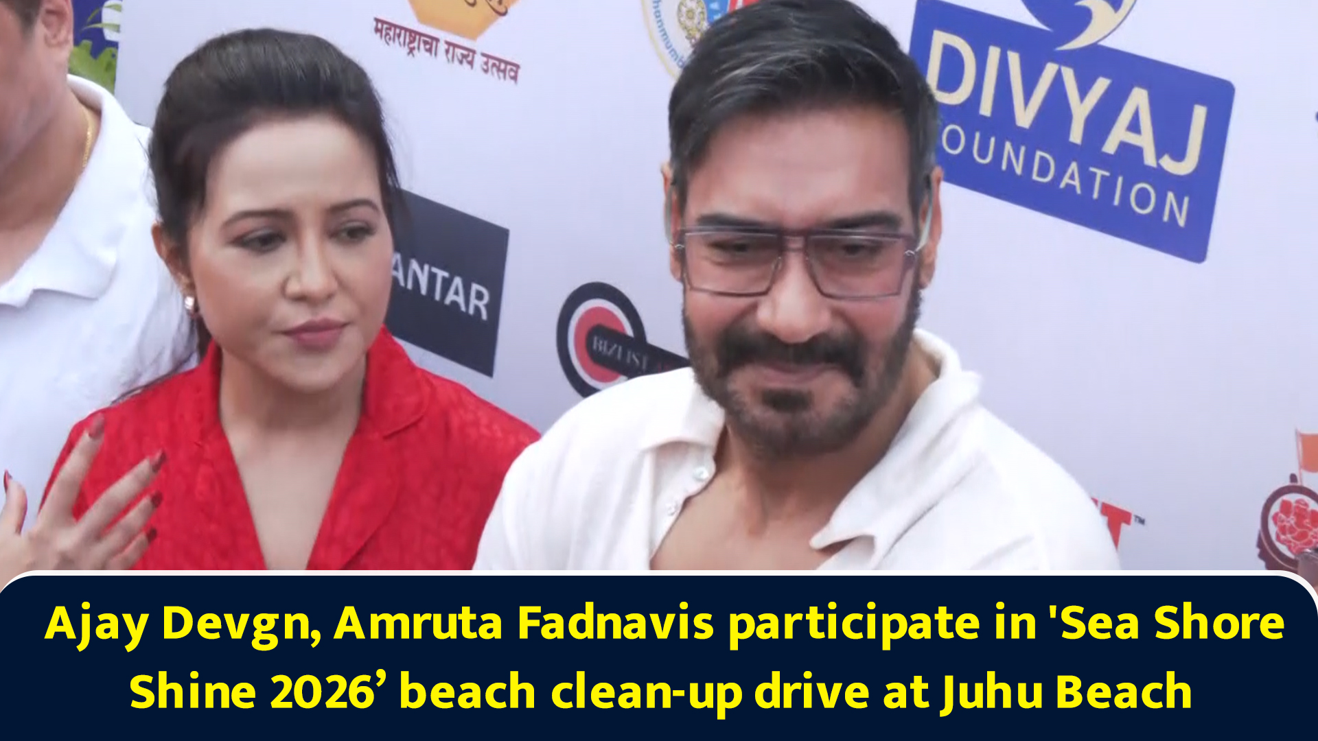Ajay Devgn, Amruta Fadnavis participate in 'Sea Shore Shine 2026' beach ...