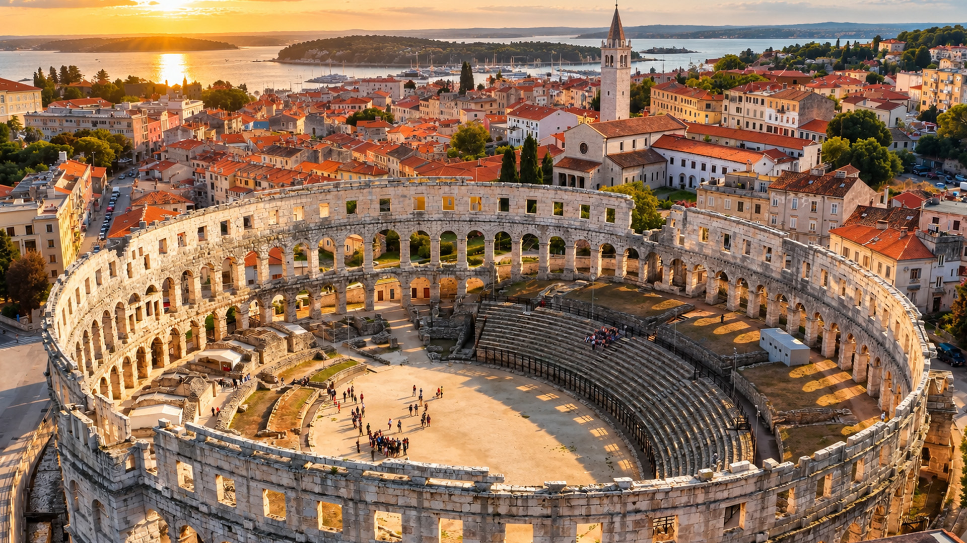 Ancient Roman arena beside Croatia’s Adriatic coast