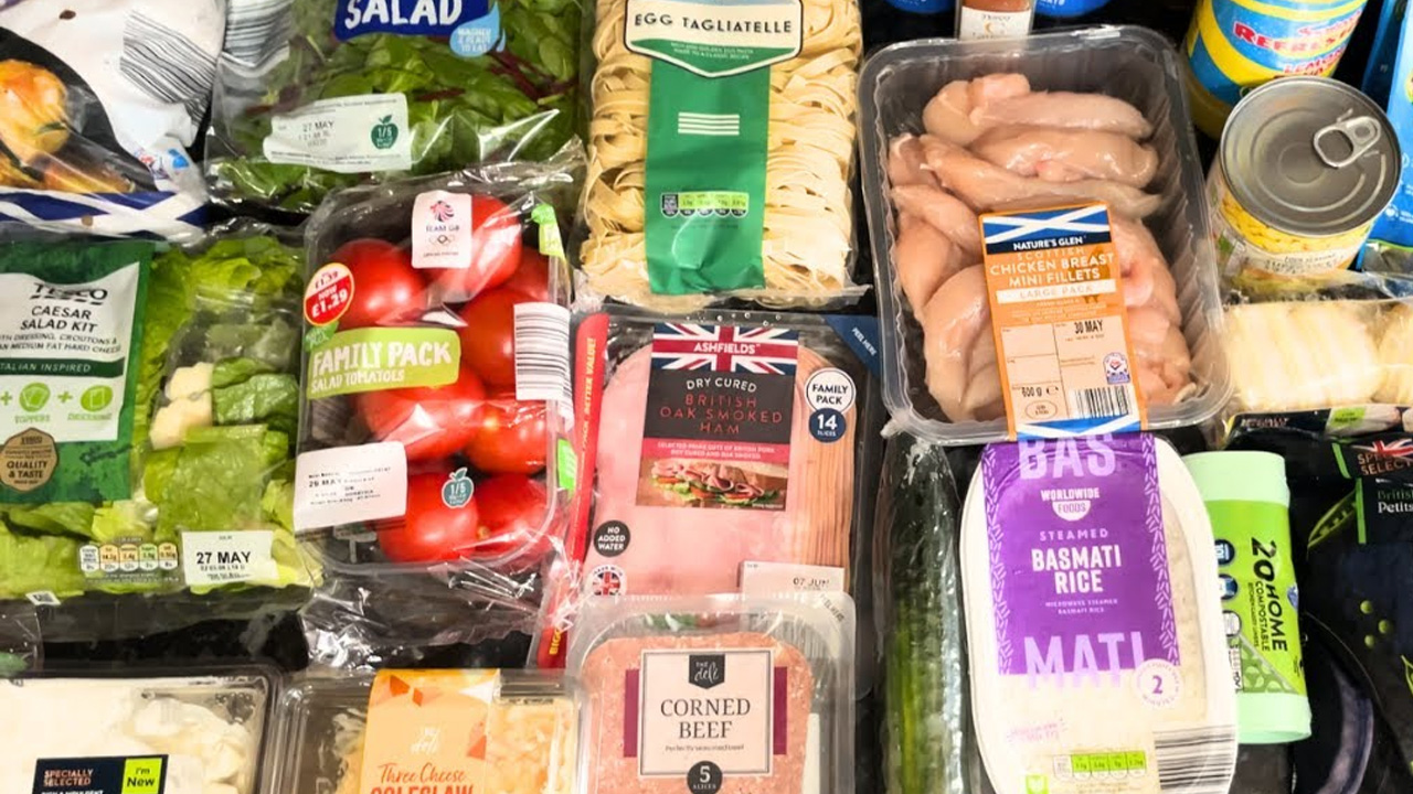 Aldi and Tesco Scotland family grocery haul review for under £80