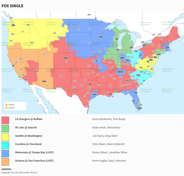 Seahawks vs. Commanders NFL Week 3 TV coverage maps and FOX commentators