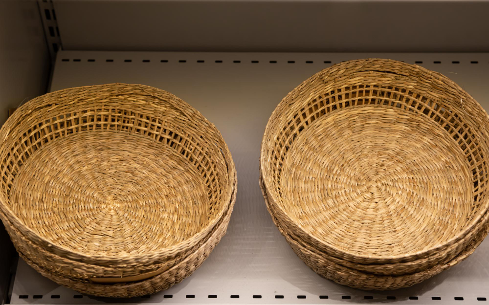 A basket holds its shape because the material is bent permanently into ...