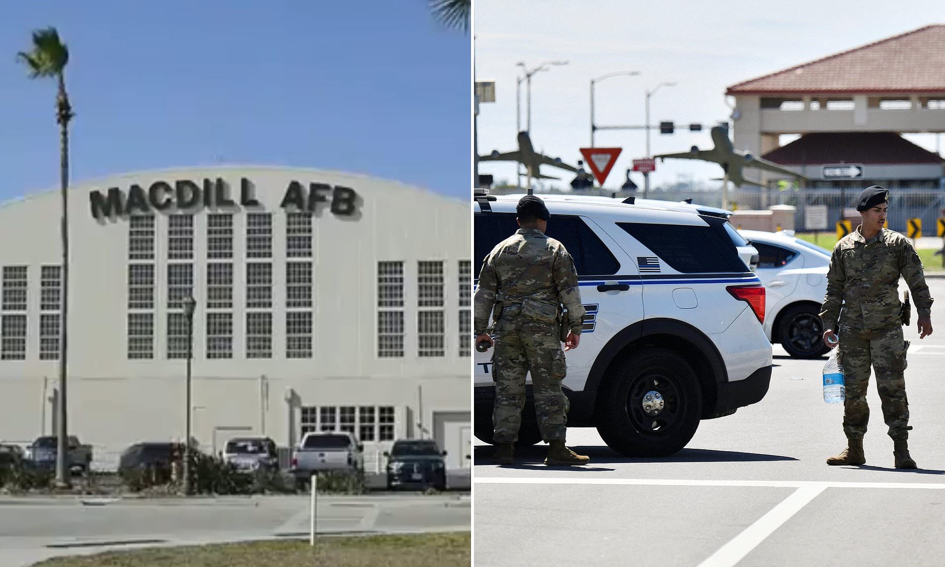 Civilian 'assailant' bursts through US Air Force base and 'violently ...