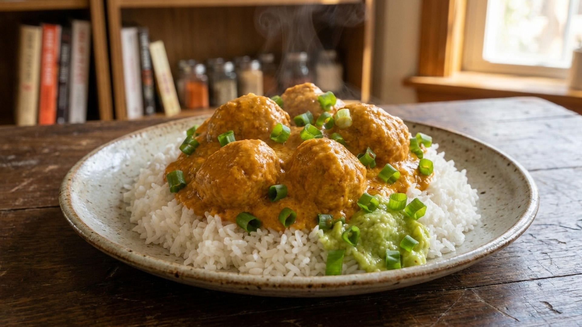 Creamy curry meatballs that make rice irresistible