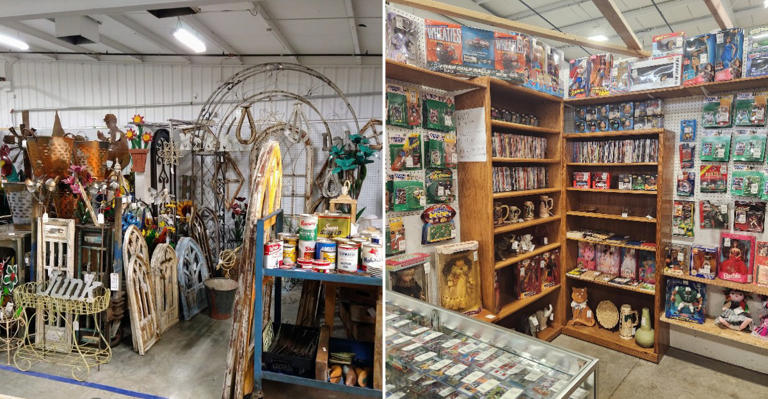 More than 450 dealers fill this 73,000-square-foot Missouri antique mall