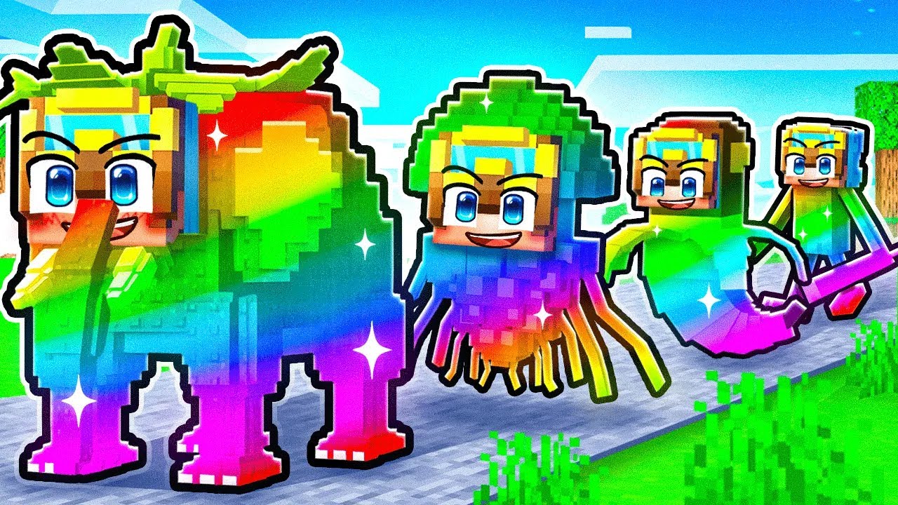 Birth to rainbow brainrot in Minecraft!