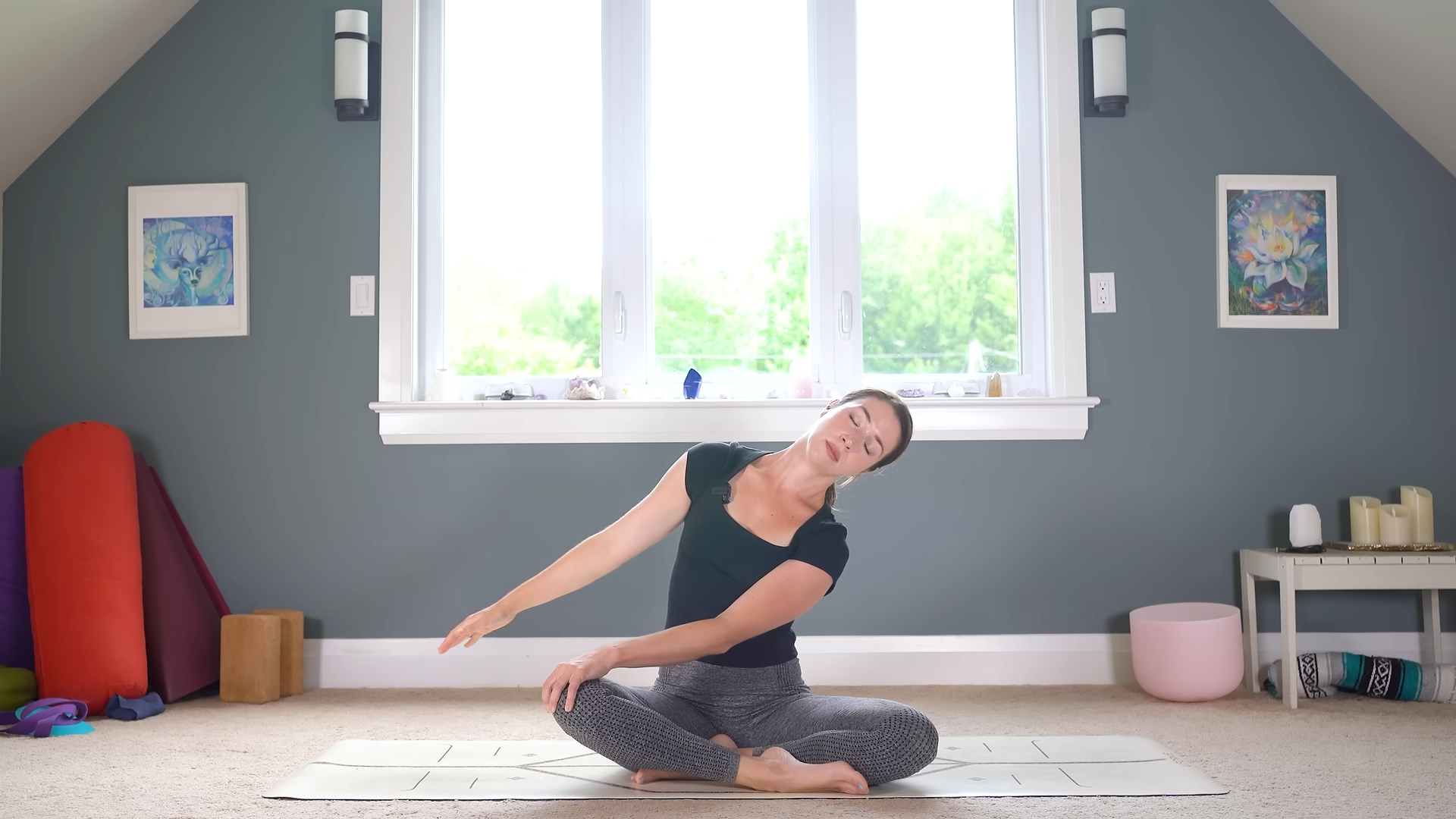 Daily 15 minute flow for sore shoulders and back