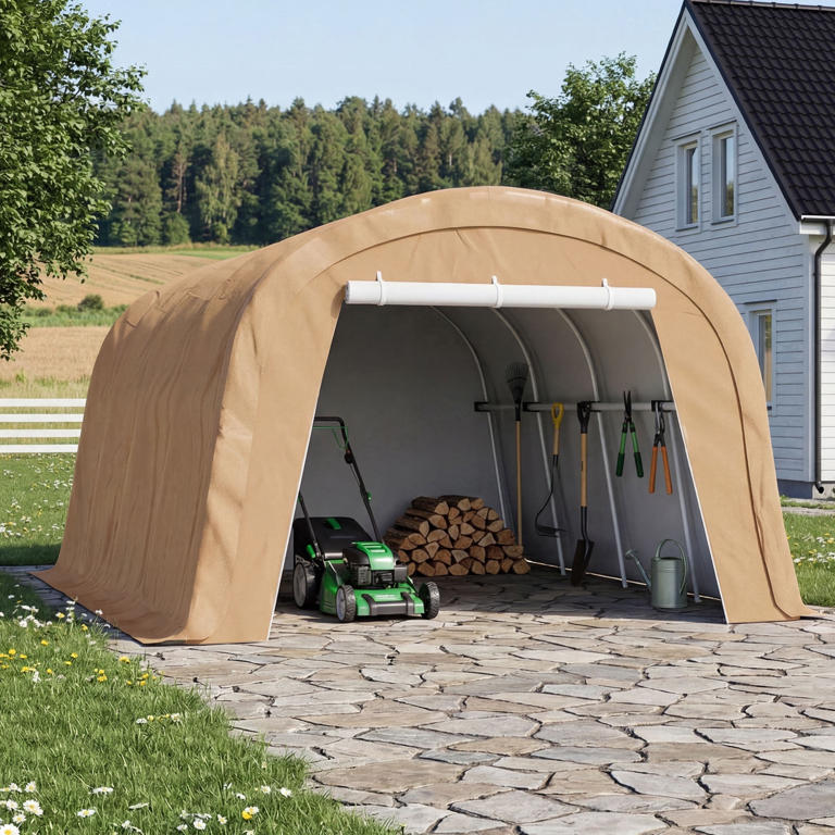Walmart sells a heavy-duty $268 canopy storage shed with as much space ...