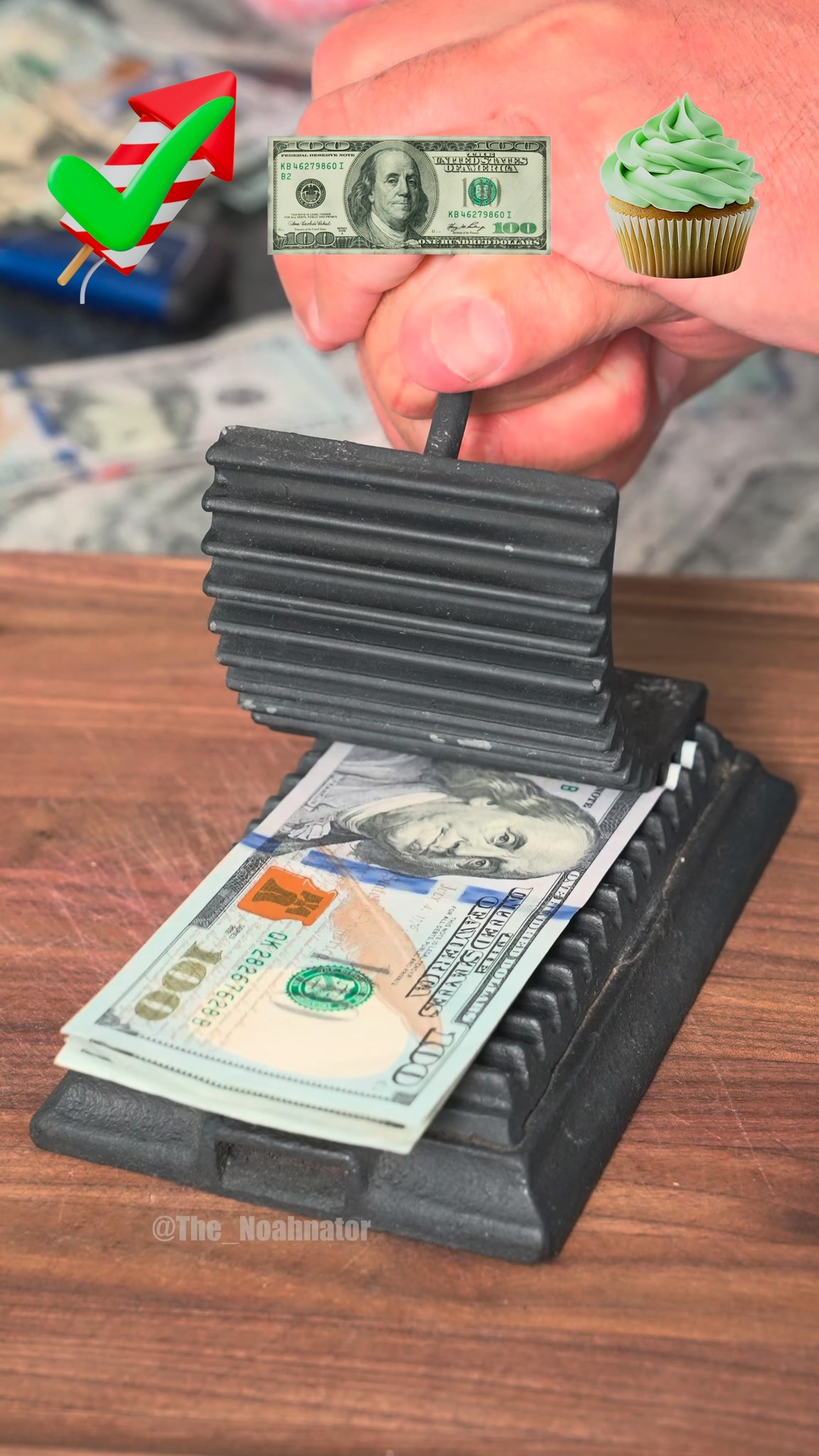 Money vs. hand press crushing test