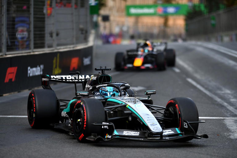 George Russell holds off Max Verstappen for Azerbaijan F1 Grand Prix win