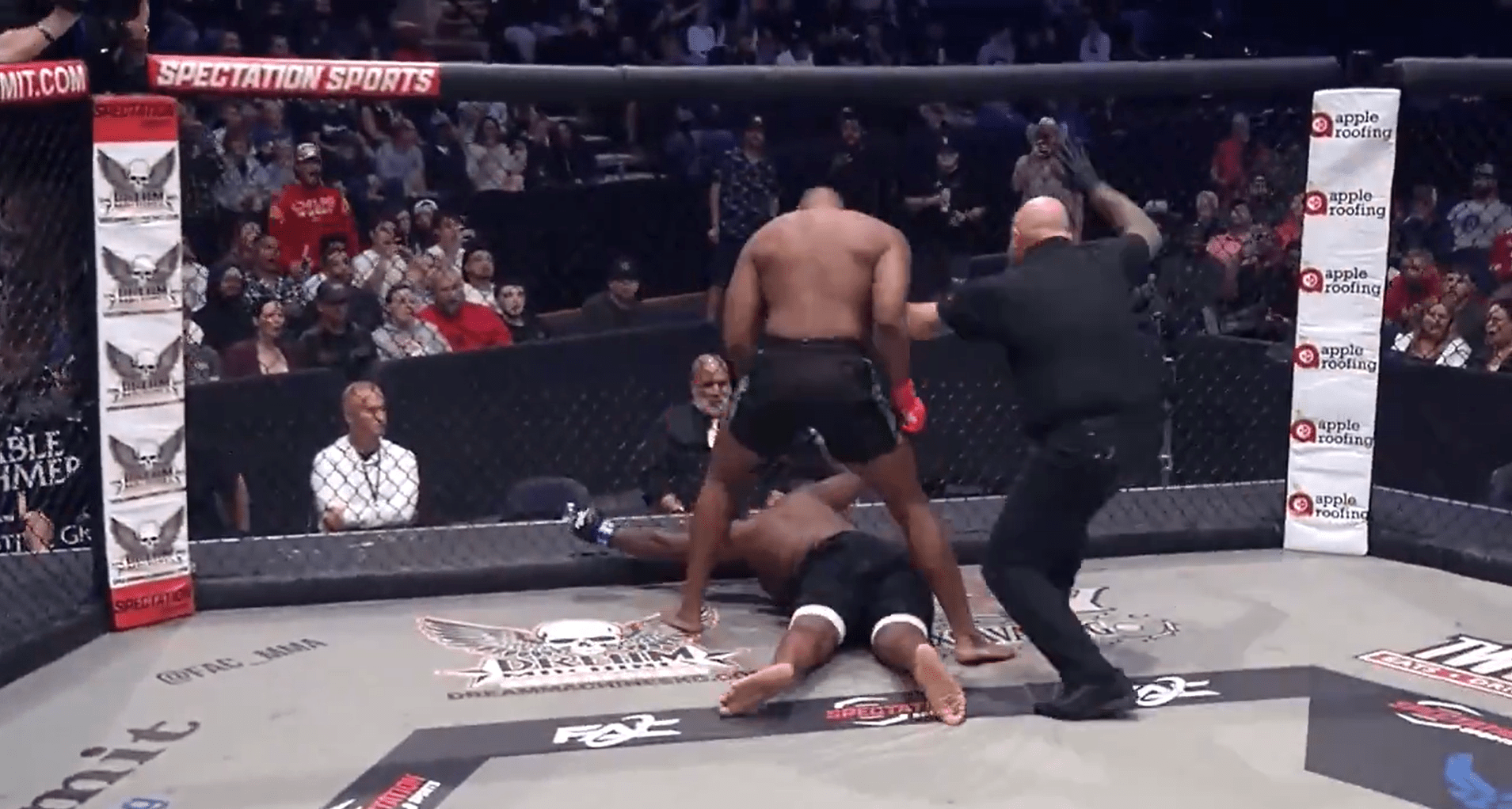 KO of the year? MMA fighter left slumped along the cage after eight ...