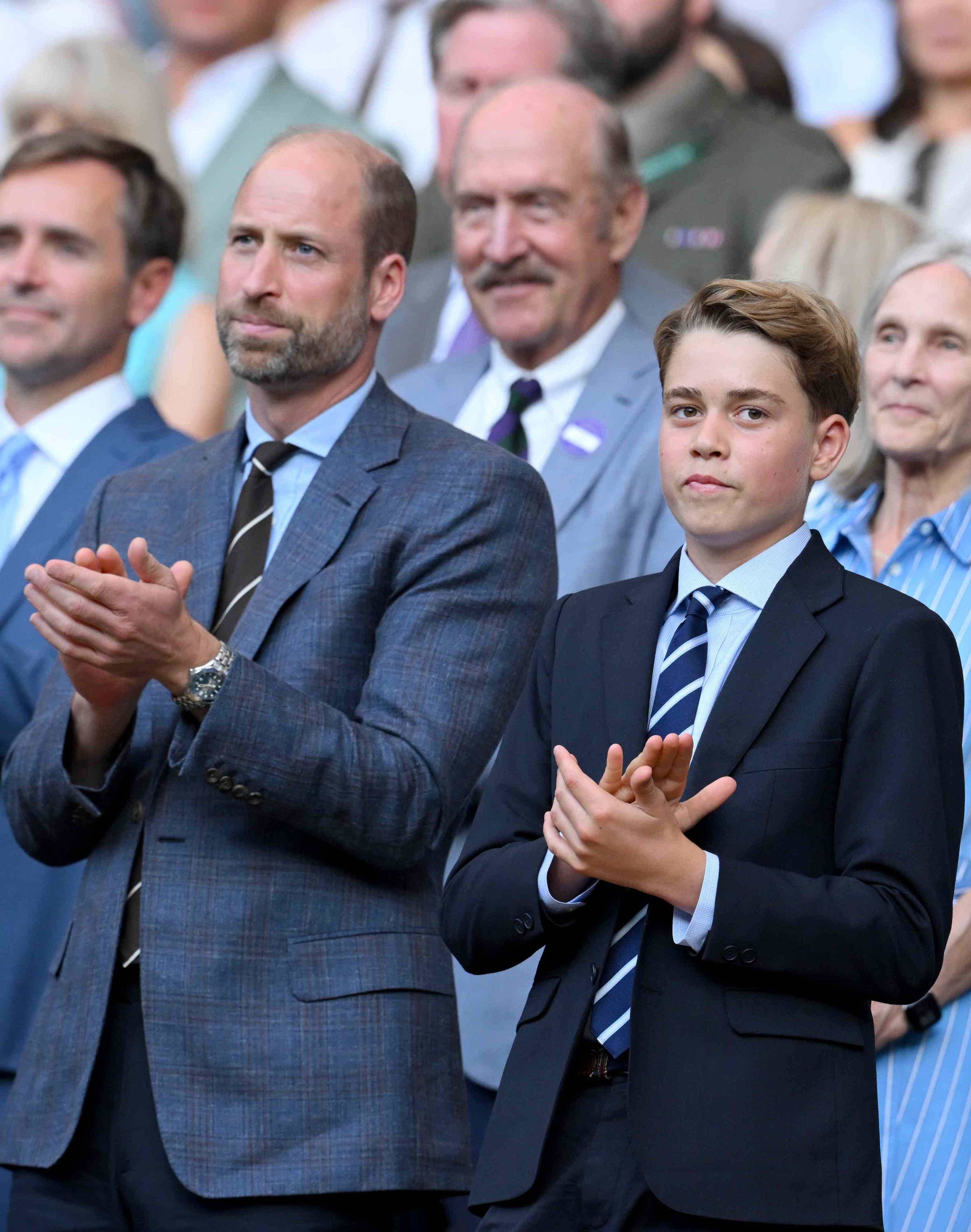 Prince William and Prince George at Wimbledon 2026 Credit: Getty