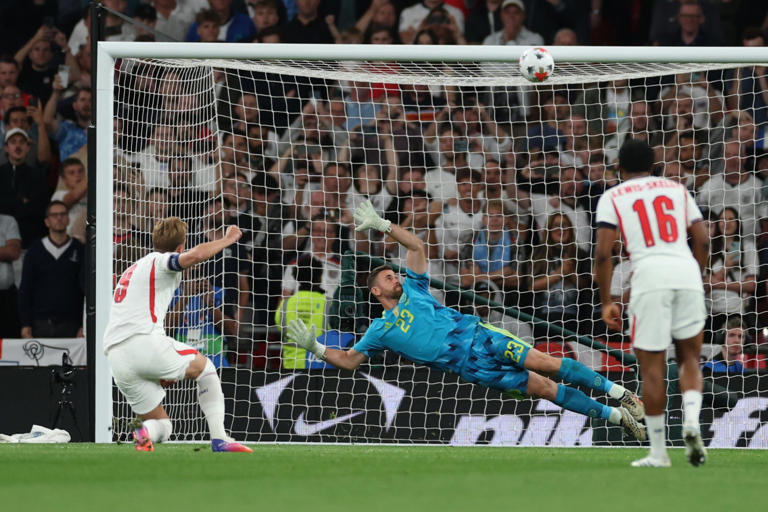 Anthony Gordon described Harry Kane’s penalty miss as ‘a massive momentum shift’ (AP Photo)